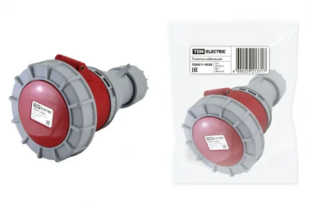 Розетка кабельная IP67 32А 3Р+РЕ+N 380В TDM
