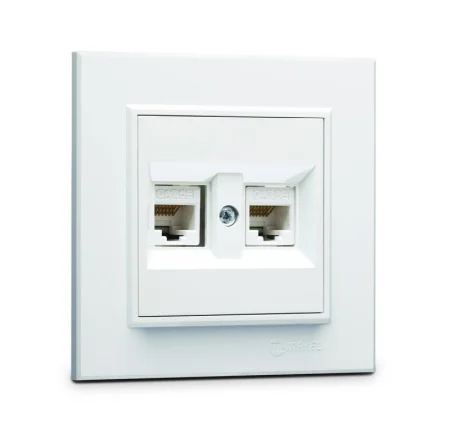 Розетка компьютерная двойная СП Karea 16А IP20 CAT 5 бел. Makel 56001036