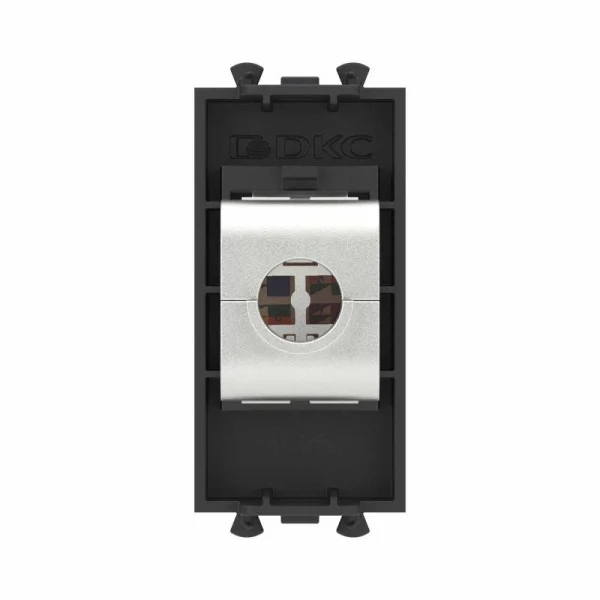 Розетка компьютерная 1мод. Avanti "Черный матовый" RJ45 кат.6A без шторок экранир. модульная механизм DKC 4412771
