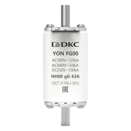 Предохранитель YON ножевого типа FG00 с одинарной индикацией 63А DKC 1FG00-0063