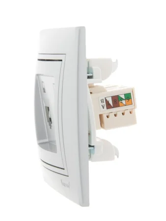 Розетка компьютерная 2-м СП Mira RJ45 сер. метал. LEZARD 701-1010-141