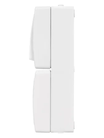 Блок (вертикальный) выключатель 2-кл. + розетка 2П+З с з/ш БКВР IP54 белый "Вуокса" TDM