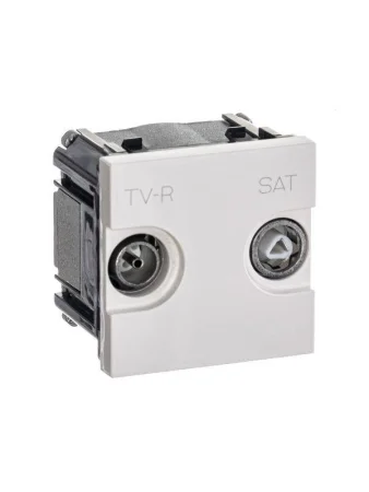Розетка TV-R-SAT 2мод. Zenit с накладкой бел. ABB 2CLA225130N1101