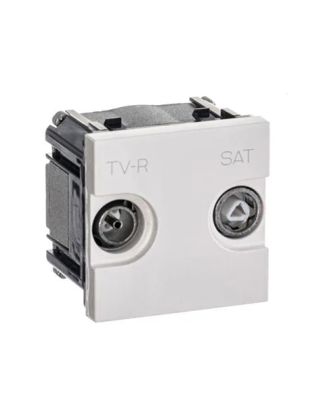 Розетка TV-R-SAT 2мод. Zenit с накладкой бел. ABB 2CLA225130N1101