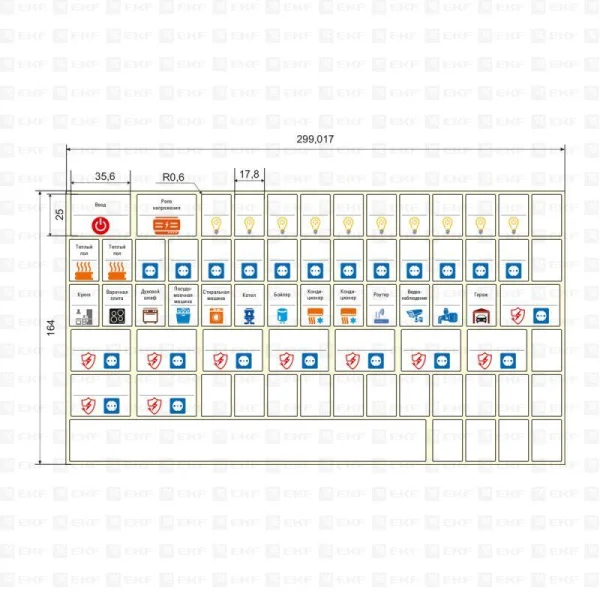 Наклейка модульная большой комплект 164х299 PROxima EKF mn-1-3