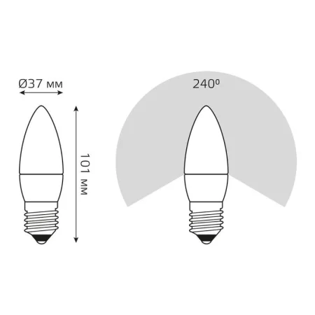 Лампа светодиодная Elementary Candle E27 8Вт 4100К Gauss 33228