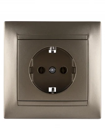 Розетка 2П+З 16А 250В  бронза "Лама" TDM