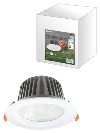 Светильник встраиваемый "Даунлайт" LED DCL-01-030 30 Вт, 4000 К, 80 Ra, IP20, прозрачный расс., TDM