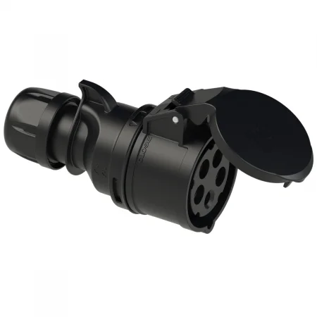 215-6x PCE Розетка кабельная 16А/400V/3P+N+E/IP44, черная