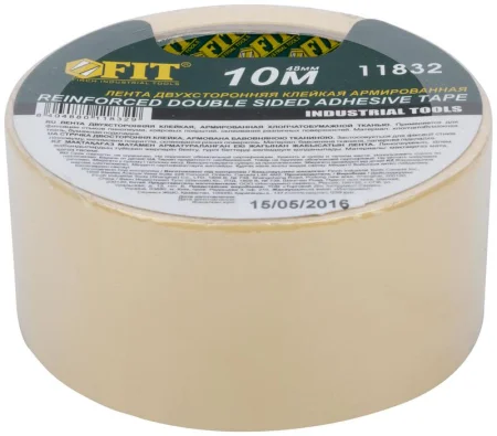 Лента клейкая двусторонняя на тканевой основе 48ммх10м FIT 11832