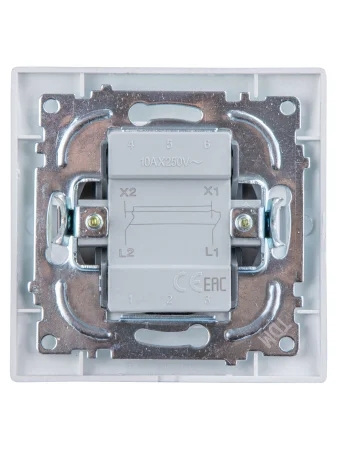 Перекрестный выключатель 1-кл. 10А серебр. металлик "Лама" TDM