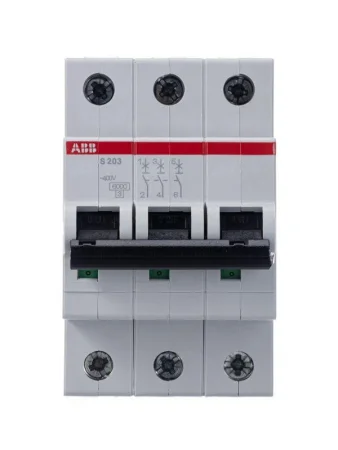 Выключатель автоматический модульный 3п C 50А 6кА S203 C50 ABB 2CDS253001R0504
