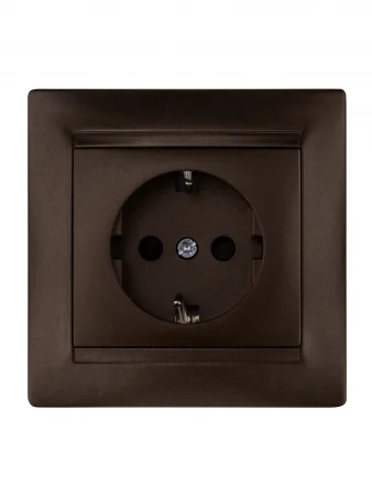 Розетка 2П+З 16А 250В с защ. шт. шоколад "Лама" TDM