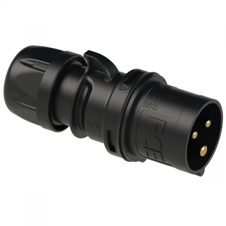 023-6x PCE Вилка кабельная 32А/230V/1P+N+E/IP44, черная
