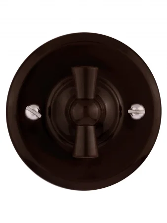 Выключатель поворотный 2-кл. с ручкой (бантик) 10А коричневый «Виви» TDM