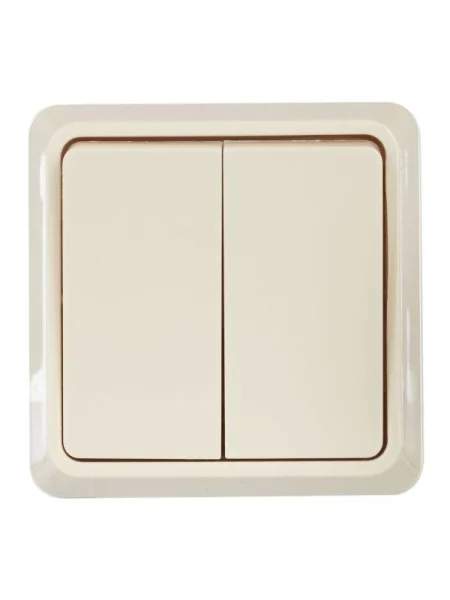 Выключатель 2-кл. ОП Октава 10А IP20 ВС20-2-0-ОКм крем. IEK EVO20-K33-10-DC