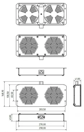 Модуль вентиляторный потолочный TFAB-T2FR-RAL9004 Hyperline 396737