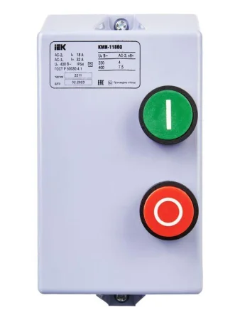 Контактор КМИ-11860 18А 380В/АС3 IP54 IEK KKM16-018-380-00