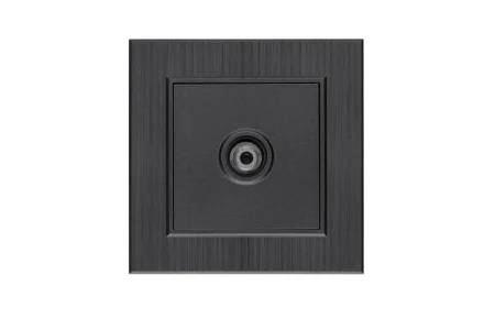 Розетка TV проходная Karea LINE STAR дым. металлик Makel 86050007