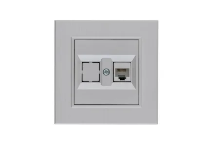 Розетка компьютерная CAT 5+гнездо Karea LINE STAR жемчуж. Makel 86100035