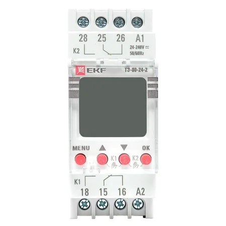 Таймер электронный двухканальный ТЭ-80 24-230В EKF te-80-24-2