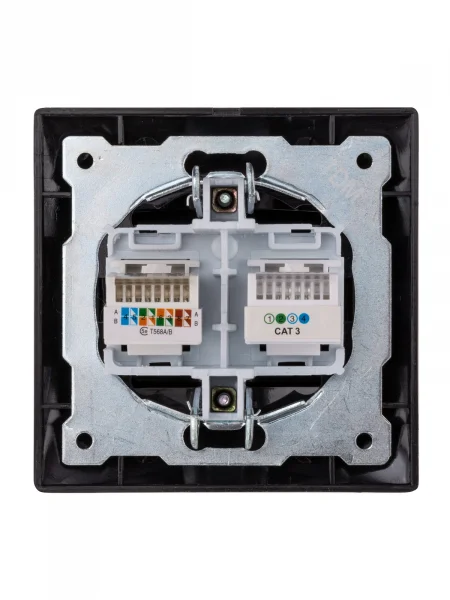 Розетка телефонная RJ11 + компьютерная RJ45 старинная бронза "Лама" TDM
