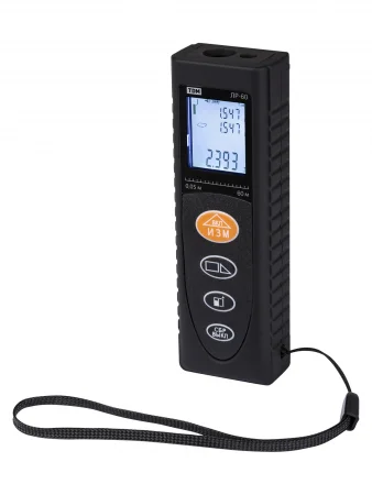 Лазерная рулетка ЛР-60, дальность 60 м, точность 2 мм, подсветка, IP54, 2хAAA, “Алмаз” TDM