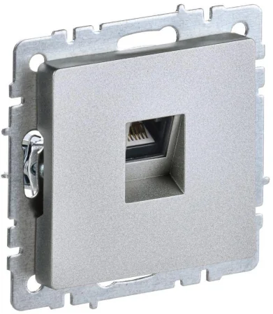 Розетка компьютерная СП RJ45 кат.5E BRITE РК10-БрА алюм. IEK BR-K10-1-K47
