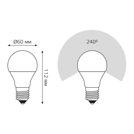 Лампа светодиодная Black A60-dim E27 11Вт 3000К диммир. Gauss 102502111-D