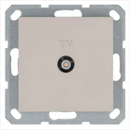 Розетка телевизионная оконечная TV Ф9.5мм механизм тауп Jasmart G6001T
