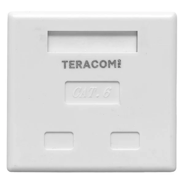 Розетка настенная TERACOM PRO кат.6 неэкранированная 2 порта RJ-45 Dual IDC бел. EKF TRP-WBOX-2RJ45-6UTP-WH