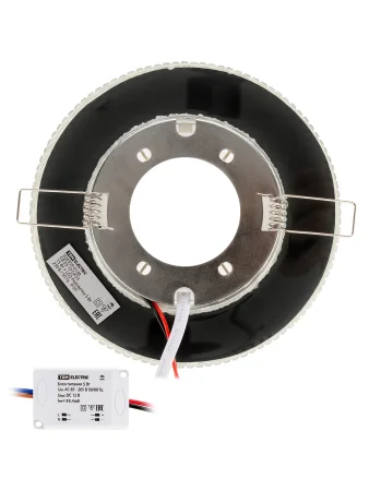 Светильник встраиваемый СВ 03-10 GX53 230В LED подсветка 5 Вт зеркальный/хром TDM