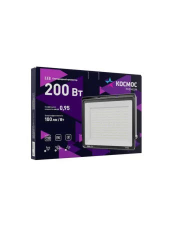 Прожектор светодиодный PREMIUM 200Вт 6500К 20000лм IP65 КОСМОС KOS_PR_LED_200 Прожектор светодиодный PREMIUM 200Вт 6500К 20000лм IP65 КОСМОС KOS_PR_LED_200