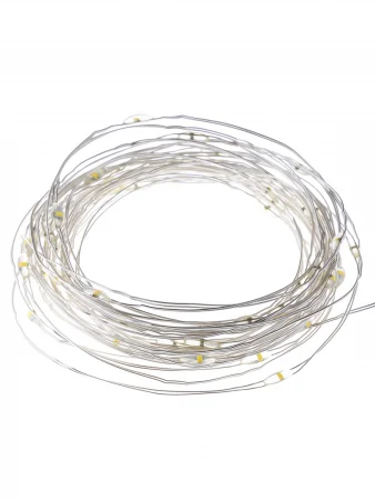 Гирлянда светодиодная "Роса100" 100LED, 10м, 3000К, 2хCR2032, TDM