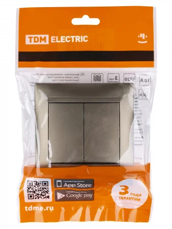 Выключатель 2-х кл. 10А бронза "Лама" TDM