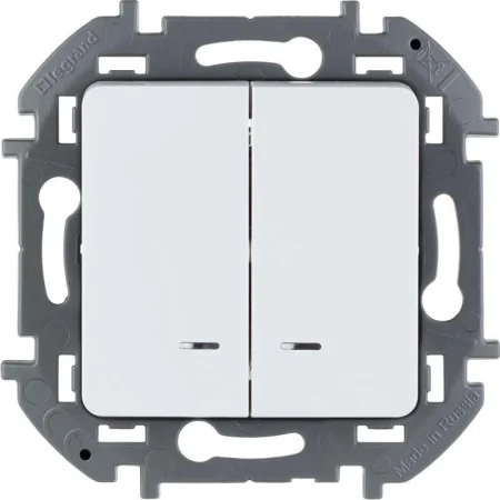 Выключатель 2-кл. Inspiria 10А IP20 250В 10AX с подсветкой/индикацией механизм бел. Leg 673630