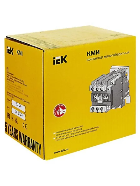 Контактор КМИ-48012 80А 230В/AC3 1HО 1H3 IEK KKM41-080-230-11