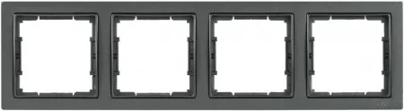 Рамка 4-м BOLERO Q1 РУ-4-БА квадрат. антрацит IEK EMB42-K95-Q1