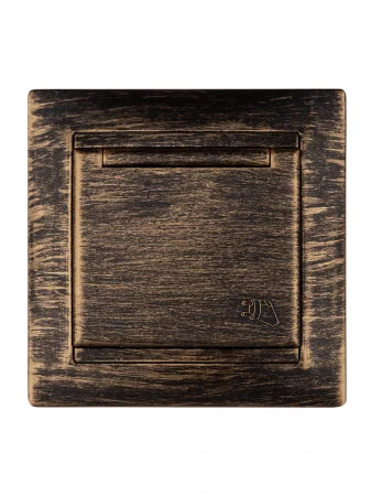 Розетка 2П+З 16А 250В IP44 с защ. шт. с крышкой старинная бронза "Лама" TDM