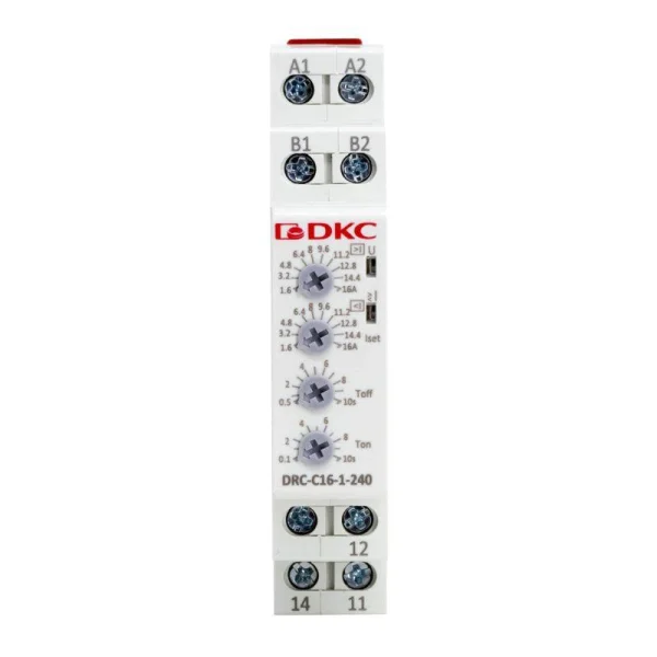 Реле контроля тока тип DRC 1.6-16А конфигурация контакта 1CO 24-240 AC/DC DKC DRC-C16-1-240