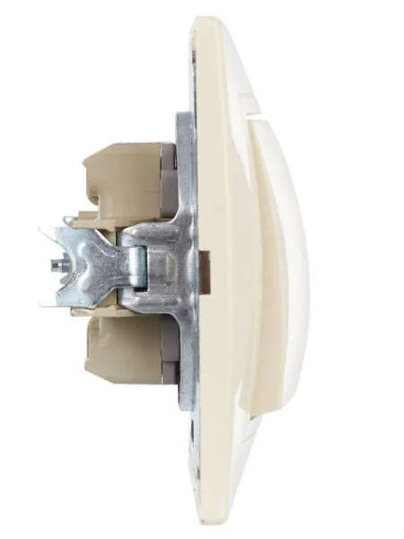 Переключатель проходной 1-кл. СП Кварта 10А IP20 ВСп10-1-0-ККм крем. IEK EVK12-K33-10-DM