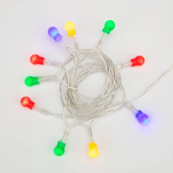 Гирлянда светодиодная "Шарики" 1.5м 10LED мультиколор 0.1Вт IP20 провод ПВХ прозр. элементы питания 2хAA (не в компл.) Neon-Night 303-092