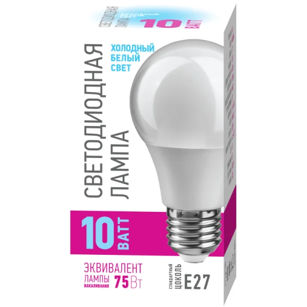 Лампа светодиодная 82 911 OLL-A55-10-230-4K-E27-PROMO 10Вт грушевидная 4000К E27 220-240В ОНЛАЙТ 82911