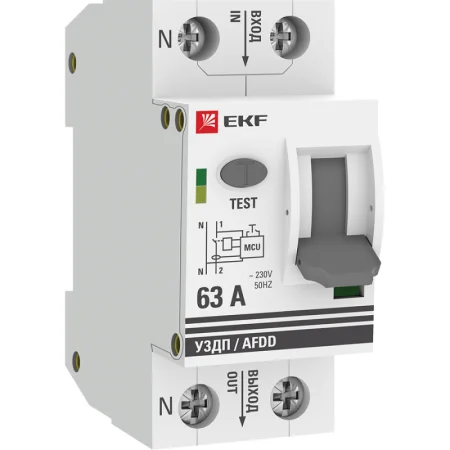 Устройство защиты от дугового пробоя (УЗДП) 1P+N 63А PROxima EKF afdd-2-63-pro