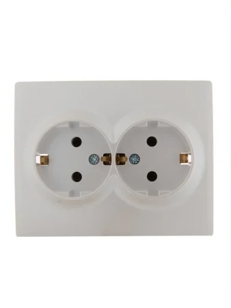 Розетка 2-м СП KARINA термопласт с заземл. жемчуж./бел. перламутр LEZARD 707-3000-127B