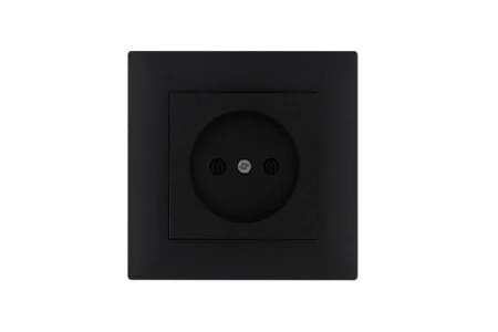 Розетка 1-м Karea RIZZ STAR без заземл. чер. Makel 88054022