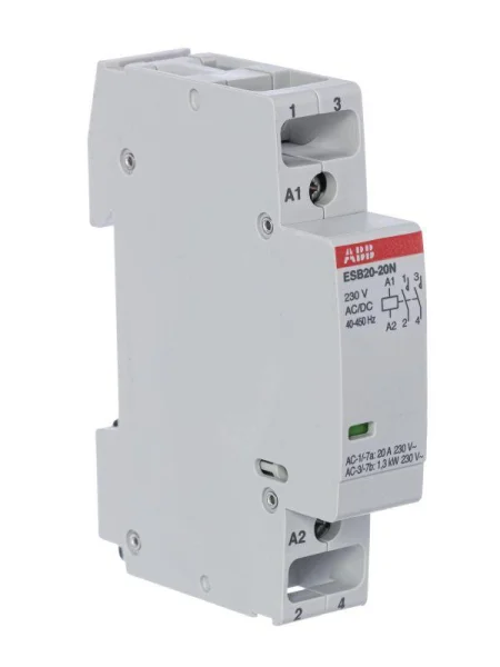 Контактор ESB20-20N-06 модульный (20А АС-1 2НО) катушка 230В AC/DC ABB 1SBE121111R0620