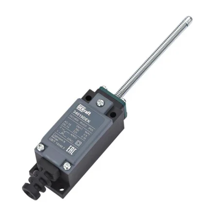 Выключатель концевой 1НО1НЗ пружин. рычаг с пластик. наконеч. пласт. DEKraft 34019DEK Выключатель концевой 1НО1НЗ пружин. рычаг с пластик. наконеч. пласт. DEKraft 34019DEK