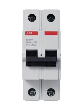 Выключатель автоматический модульный 2п C 16А 4.5кА Basic M BMS412C16 ABB 2CDS642041R0164