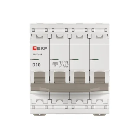 Выключатель автоматический 4п D 10А 4.5кА ВА 47-63N PROxima EKF M634410D